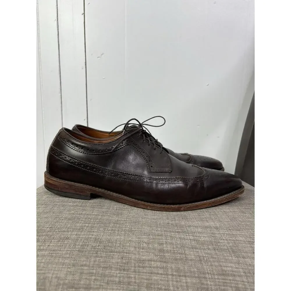 Allen Edmonds Shoes Mens 12 Larchmont Wingtip Dress Career Dark Chocolate